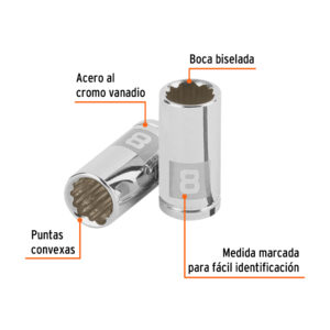 Alternative view of Dado de 8 mm, 12 puntas, cuadro 1/4', TRUPER