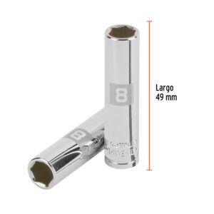 Dado largo de 8 mm, 6 puntas, cuadro 1/4', TRUPER - Imagen 3