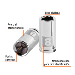 Alternative view of Dado de 8 mm, 6 puntas, cuadro 1/4', TRUPER