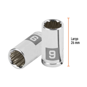 Dado de 9 mm, 12 puntas, cuadro 1/4', TRUPER - Imagen 3