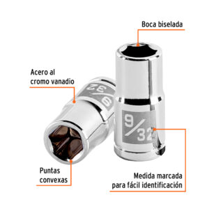 Alternative view of Dado de 9/32', 6 puntas, cuadro 1/4', TRUPER