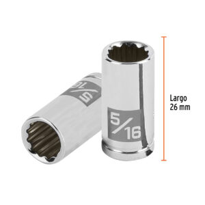Dado de 5/16', 12 puntas, cuadro 1/4', TRUPER - Imagen 3