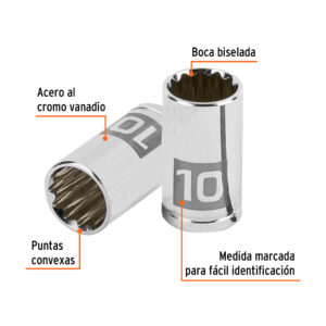 Alternative view of Dado de 10 mm, 12 puntas, cuadro 1/4', TRUPER