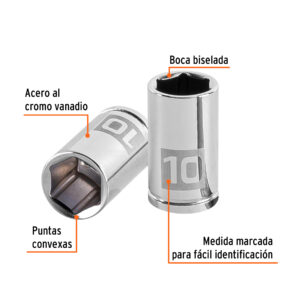 Alternative view of Dado de 10 mm, 6 puntas, cuadro 1/4', TRUPER