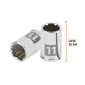 Dado de 11 mm, 12 puntas, cuadro 1/4', TRUPER - Imagen 3