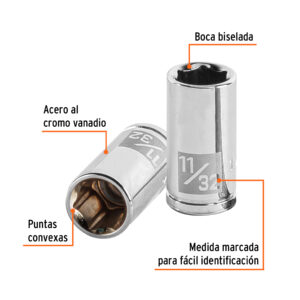 Alternative view of Dado de 11/32', 6 puntas, cuadro 1/4', TRUPER