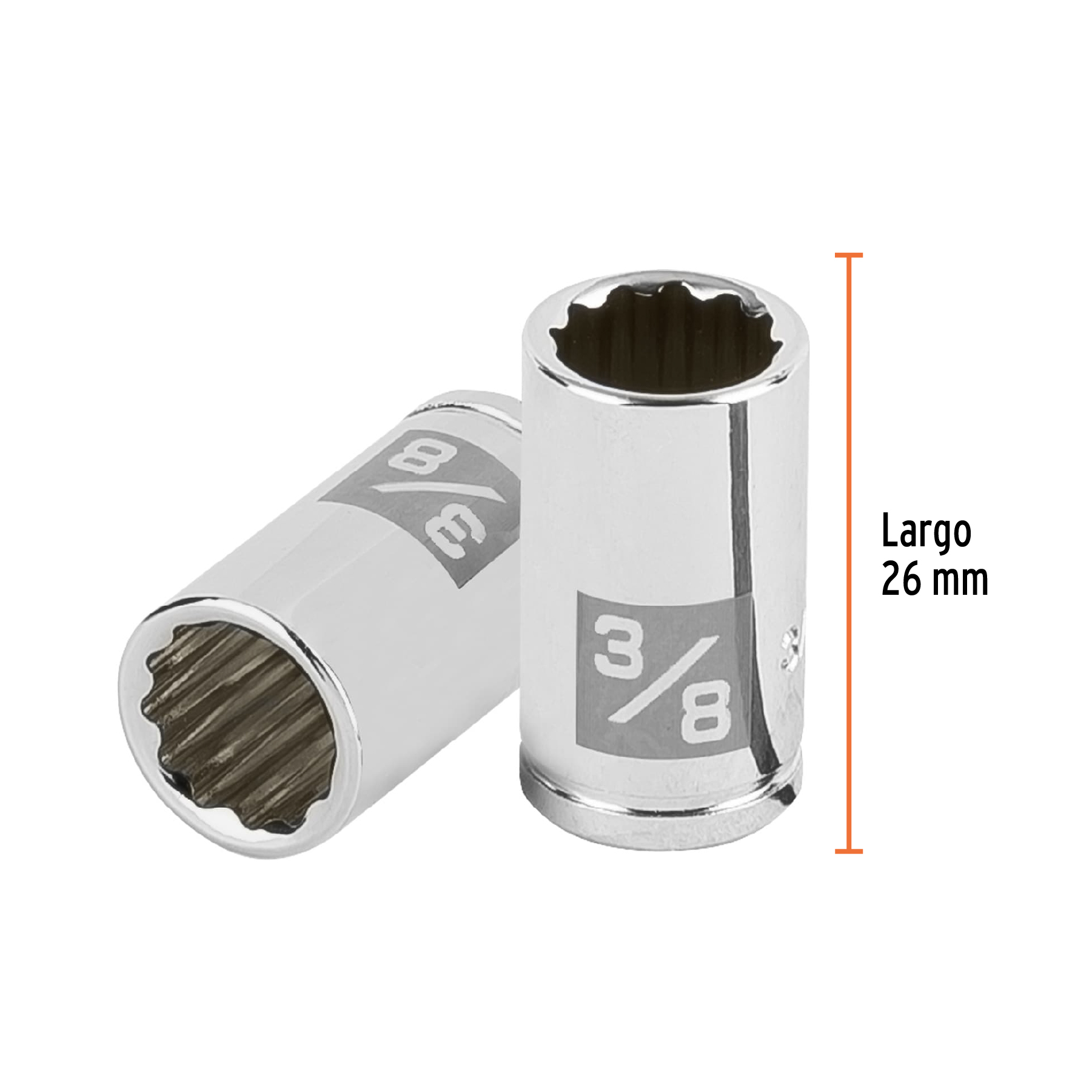 Dado de 3/8', 12 puntas, cuadro 1/4', TRUPER - Imagen 3