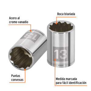 Alternative view of Dado de 13 mm, 12 puntas, cuadro 1/4', TRUPER