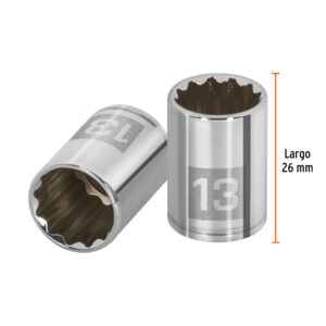 Dado de 13 mm, 12 puntas, cuadro 1/4', TRUPER - Imagen 3