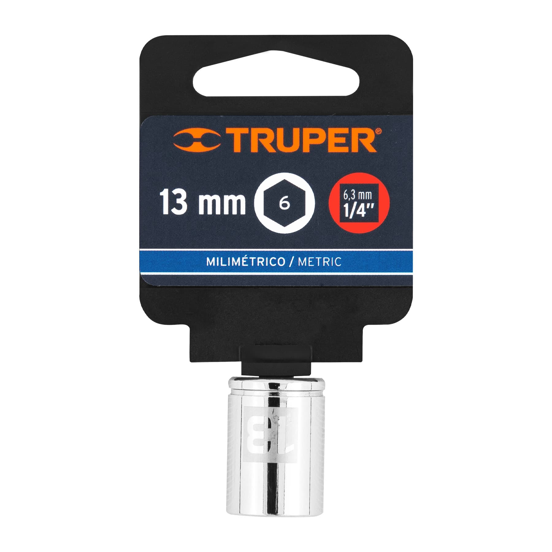Dado de 13 mm, 6 puntas, cuadro 1/4', TRUPER - Imagen 4
