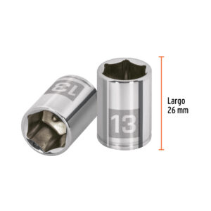 Dado de 13 mm, 6 puntas, cuadro 1/4', TRUPER - Imagen 3