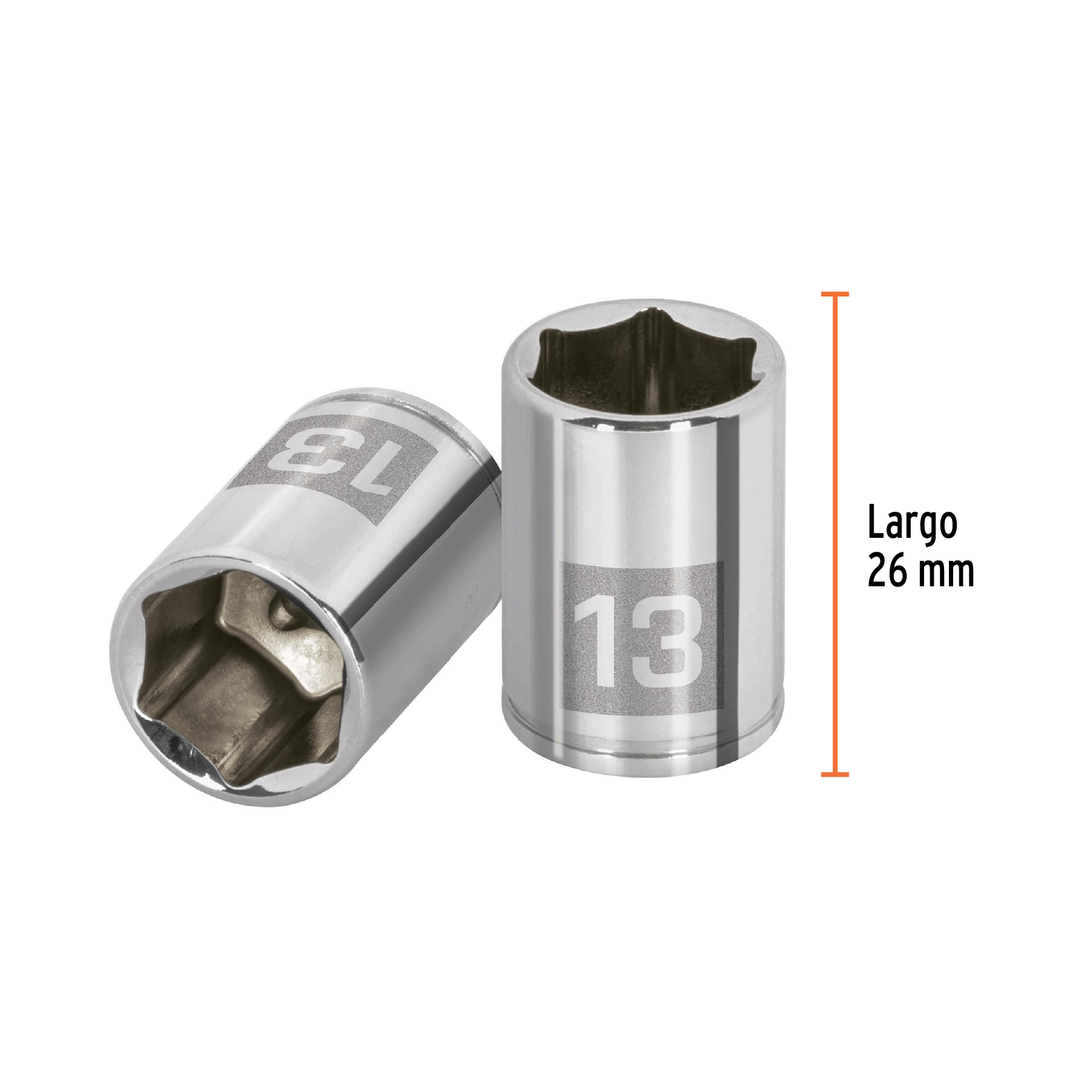 Dado de 13 mm, 6 puntas, cuadro 1/4', TRUPER - Imagen 3