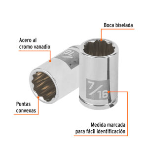 Alternative view of Dado de 7/16', 12 puntas, cuadro 1/4', TRUPER