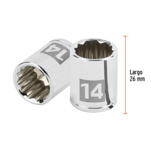 Dado de 14 mm, 12 puntas, cuadro 1/4', TRUPER - Imagen 3