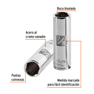 Alternative view of Dado largo de 7/16', 6 puntas, cuadro 1/4', TRUPER