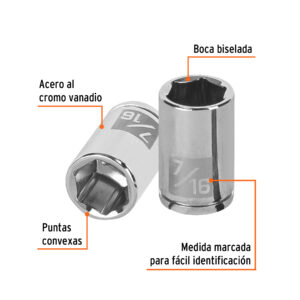 Dado de 7/16', 6 puntas, cuadro 1/4', TRUPER - Imagen 2