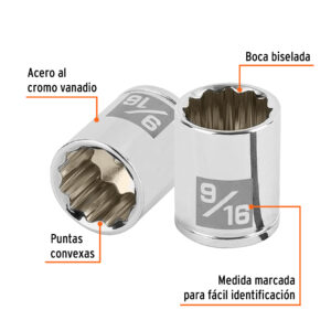 Alternative view of Dado de 9/16', 12 puntas, cuadro 1/4', TRUPER