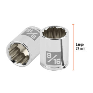 Dado de 9/16', 12 puntas, cuadro 1/4', TRUPER - Imagen 3