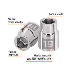 Alternative view of Dado de 19 mm, 6 puntas, cuadro 3/4', TRUPER