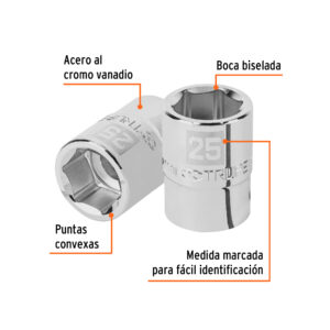Alternative view of Dado de 25 mm, 6 puntas, cuadro 3/4', TRUPER