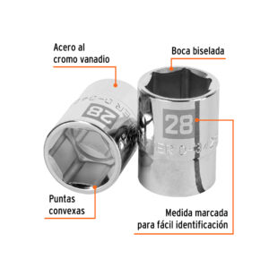 Alternative view of Dado de 28 mm, 6 puntas, cuadro 3/4', TRUPER