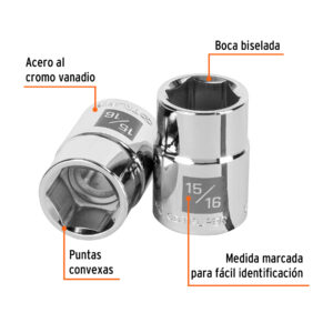 Alternative view of Dado de 15/16', 6 puntas, cuadro 3/4', TRUPER