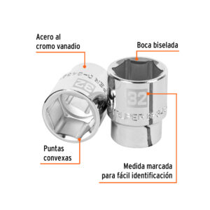 Alternative view of Dado de 32 mm, 6 puntas, cuadro 3/4', TRUPER