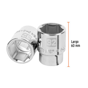 Dado de 32 mm, 6 puntas, cuadro 3/4', TRUPER - Imagen 3