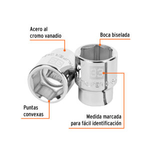 Alternative view of Dado de 33 mm, 6 puntas, cuadro 3/4', TRUPER