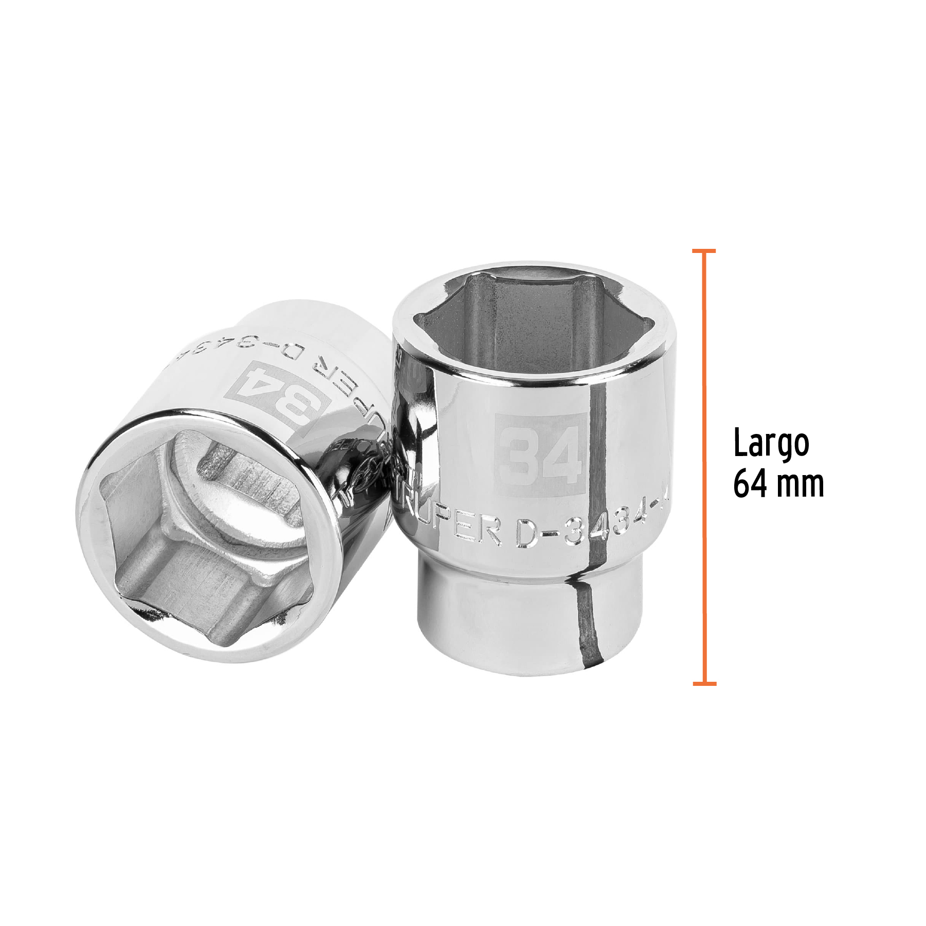 Dado de 34 mm, 6 puntas, cuadro 3/4', TRUPER - Imagen 3