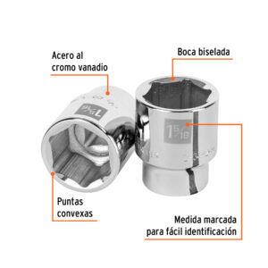 Alternative view of Dado de 1-5/16', 6 puntas, cuadro 3/4', TRUPER