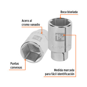 Alternative view of Dado largo de 1-9/16', 6 puntas, cuadro 3/4', TRUPER