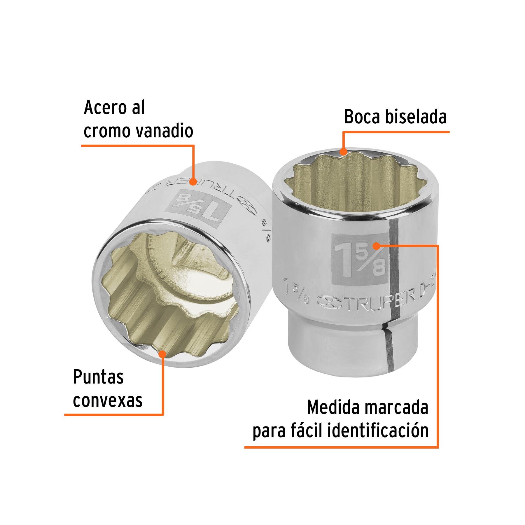 Dado de 1-5/8', 12 puntas, cuadro 3/4', TRUPER - Imagen 2