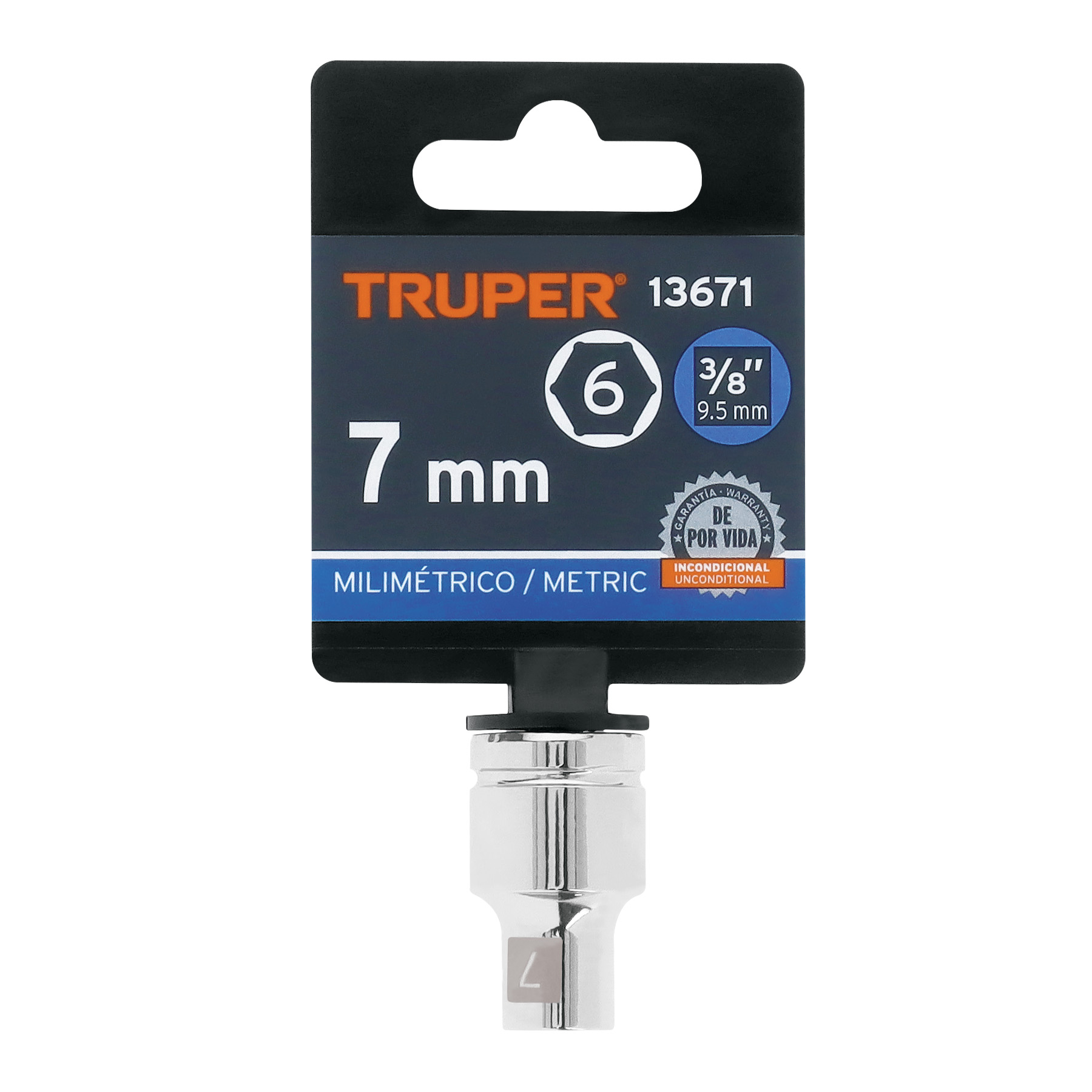 Dado de 7 mm, 6 puntas, cuadro 3/8', TRUPER - Imagen 4