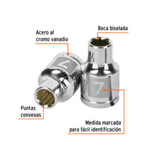 Alternative view of Dado de 7 mm, 12 puntas, cuadro 3/8', TRUPER