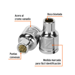 Alternative view of Dado de 1/4', 12 puntas, cuadro 3/8', TRUPER