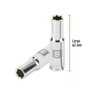 Dado largo de 9 mm, 6 puntas, cuadro 3/8', TRUPER - Imagen 3