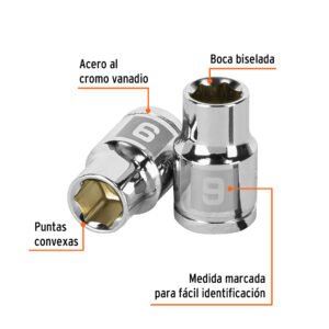 Alternative view of Dado de 9 mm, 6 puntas, cuadro 3/8', TRUPER