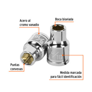 Alternative view of Dado de 5/16', 6 puntas, cuadro 3/8', TRUPER