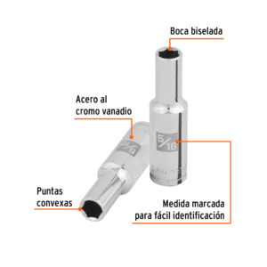 Alternative view of Dado largo de 5/16', 6 puntas, cuadro 3/8', TRUPER