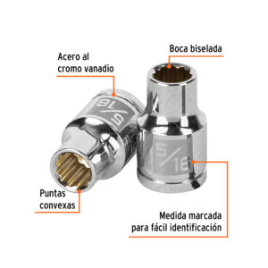 Alternative view of Dado de 5/16', 12 puntas, cuadro 3/8', TRUPER