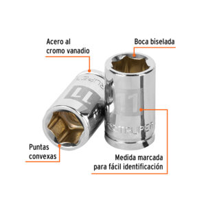 Alternative view of Dado de 11 mm, 6 puntas, cuadro 3/8', TRUPER