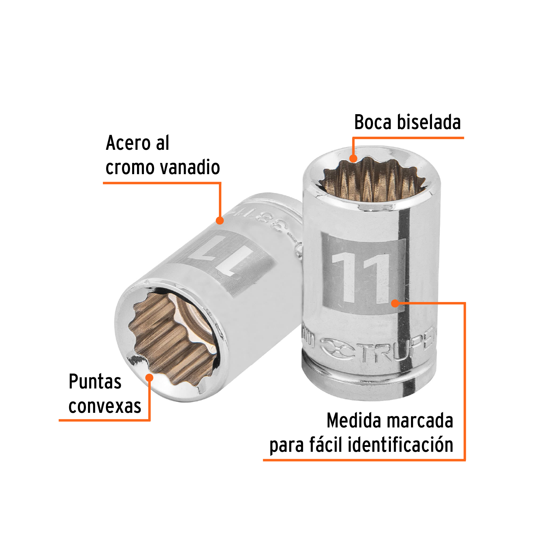 Dado de 11 mm, 12 puntas, cuadro 3/8', TRUPER - Imagen 2