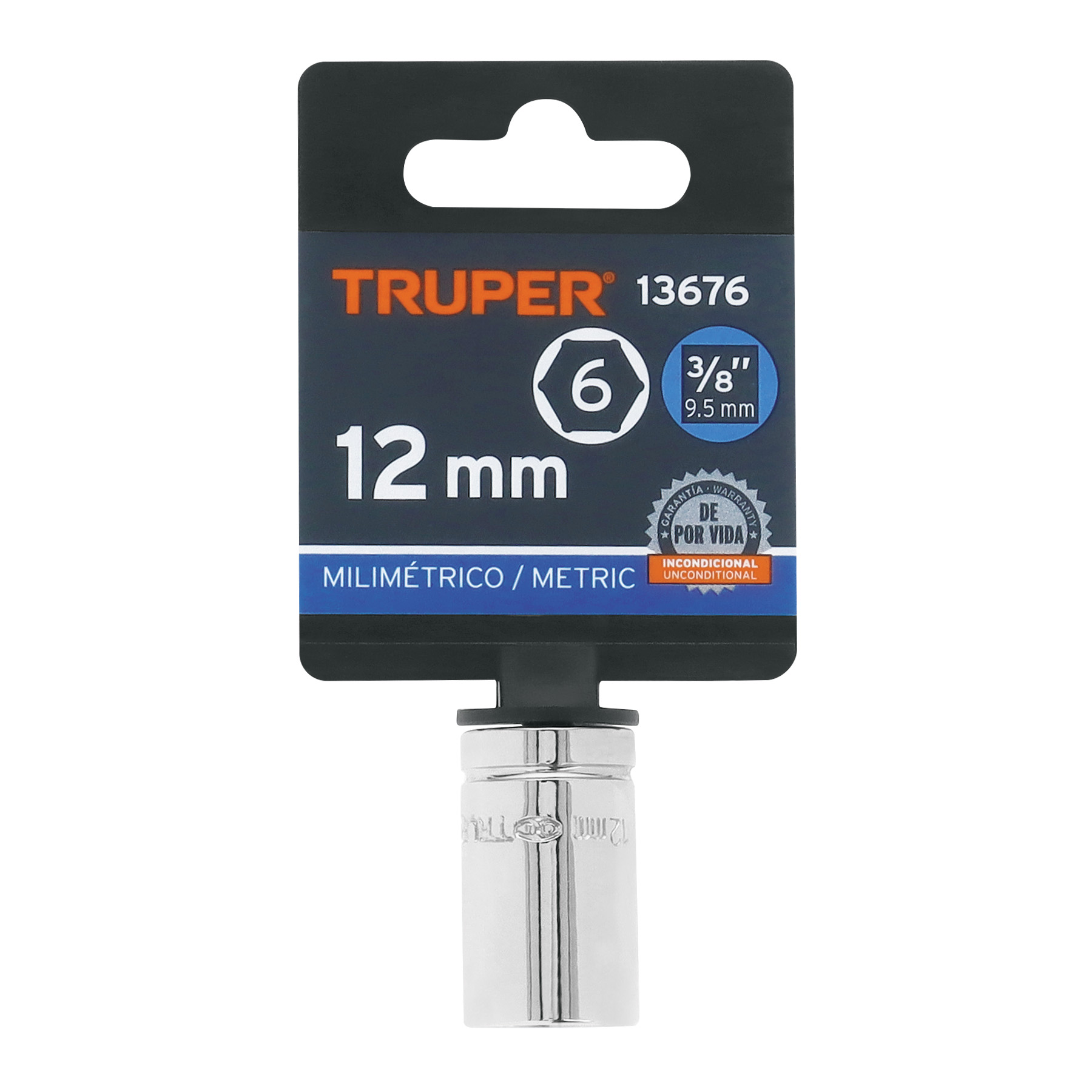 Dado de 12 mm, 6 puntas, cuadro 3/8', TRUPER - Imagen 4