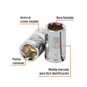 Alternative view of Dado de 7/16', 6 puntas, cuadro 3/8', TRUPER