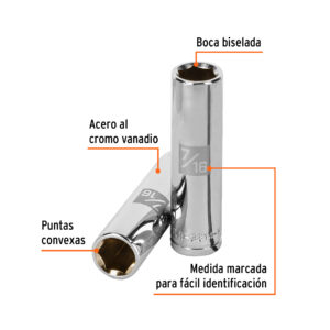 Alternative view of Dado largo de 7/16', 6 puntas, cuadro 3/8', TRUPER