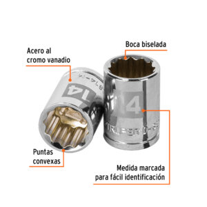 Alternative view of Dado de 14 mm, 12 puntas, cuadro 3/8', TRUPER