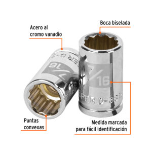 Alternative view of Dado de 7/16', 12 puntas, cuadro 3/8', TRUPER