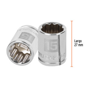 Dado de 15 mm, 12 puntas, cuadro 3/8', TRUPER - Imagen 3