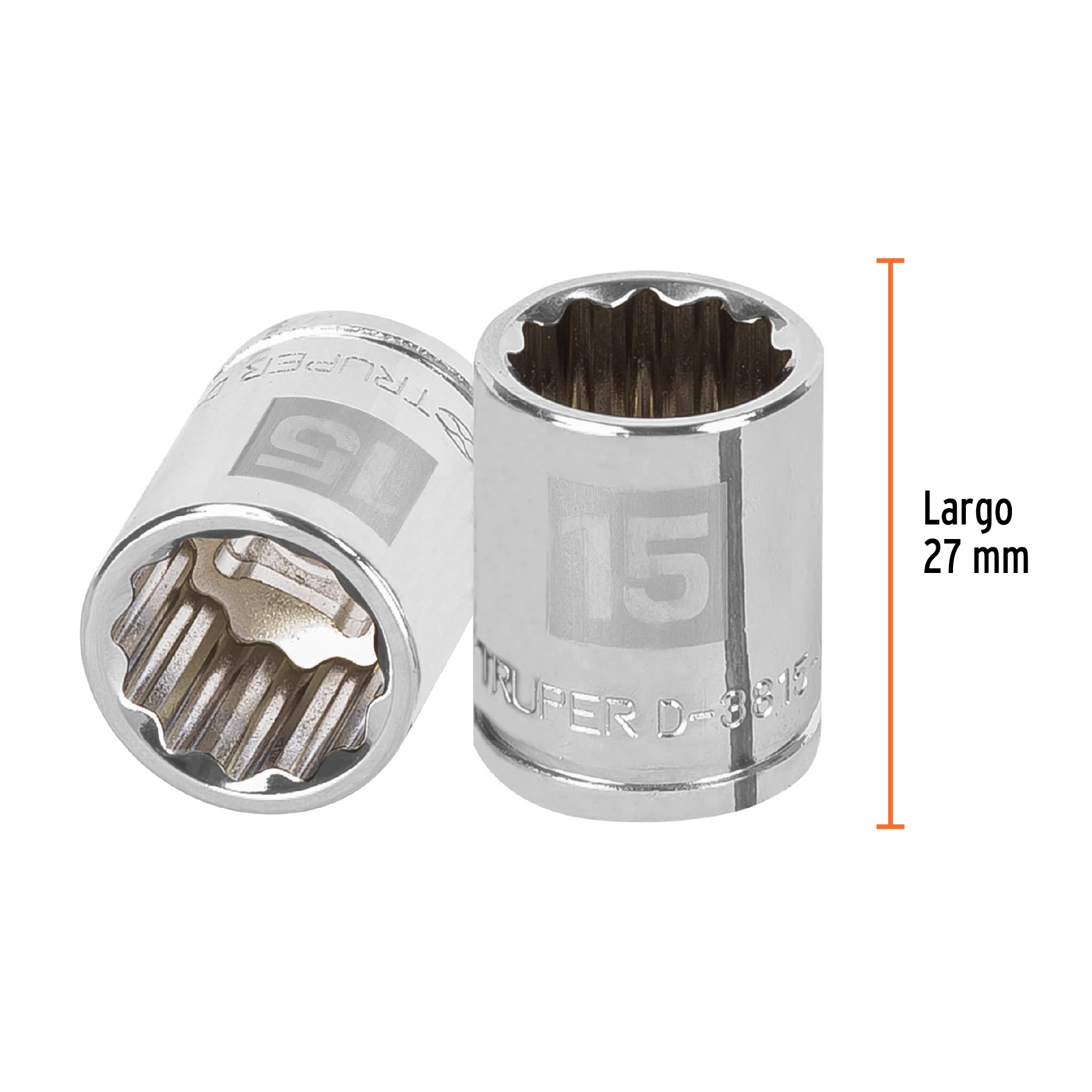 Dado de 15 mm, 12 puntas, cuadro 3/8', TRUPER - Imagen 3